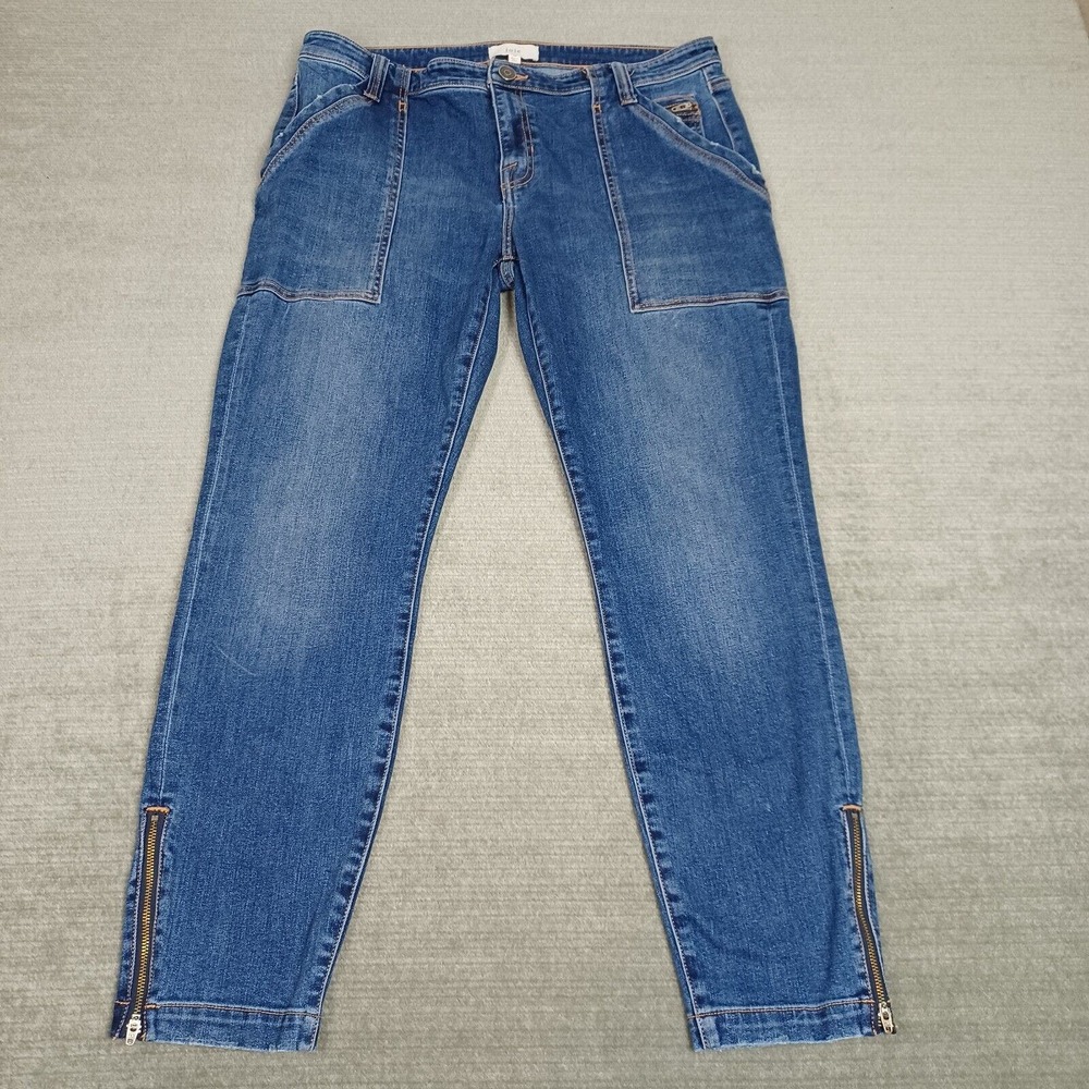 JOIE Jeans Women's Size 34 Park Mid-rise Cropped Skinny Jeans, Zipper Side Hem